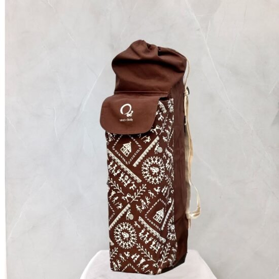Warli Print Brown Double Block Bag