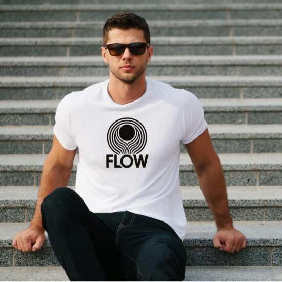 FLOW white t-shirt 5 model