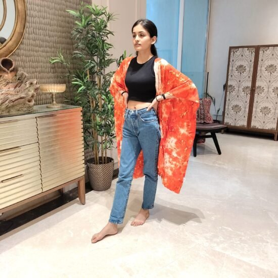 Batik Orange Throw