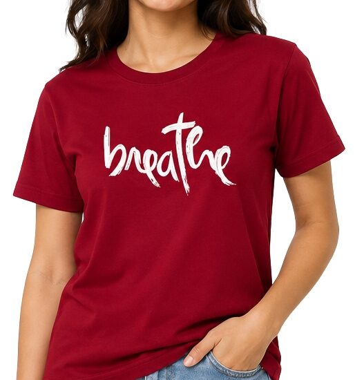 T-Shirt Breathe — in the Spirit of Thich Nhat Hanh - Red (Unisex)