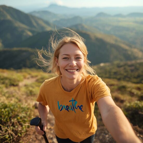 T-Shirt Breathe — in the Spirit of Thich Nhat Hanh - Yellow (Unisex)