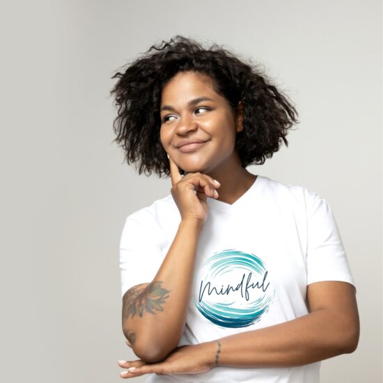 T-Shirt Stay Mindful, Stay Present - White (Unisex)