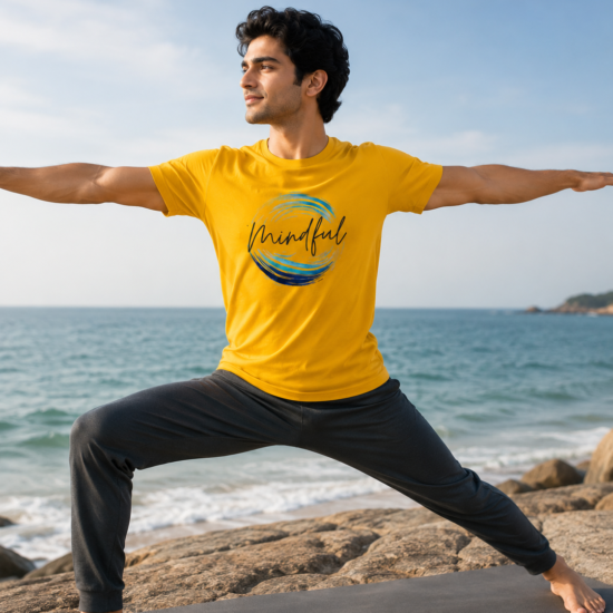 T-Shirt Stay Mindful, Stay Present - Yellow (Unisex)