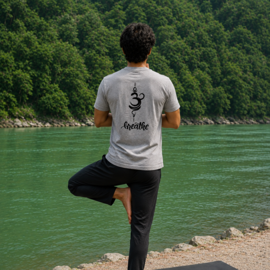 T-shirt Om Breathe - Grey (Unisex)