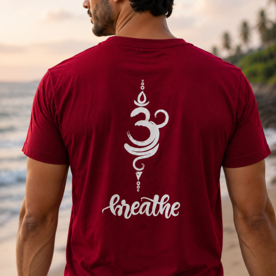 om breathe maroon_model2