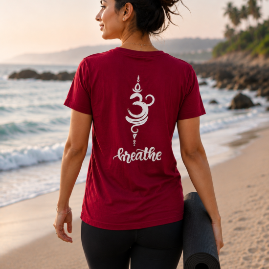 T-shirt Om. Breathe. Be. - Red (Unisex)