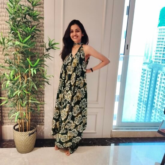 Green Bandhani Dhoti Dress